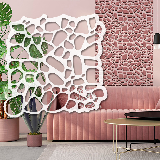 Трафарет для стін для штукатурки, фарбування декоративний багаторазовий, дикий камінь пластиковий  Трафарет для стін (500х500), фото 1