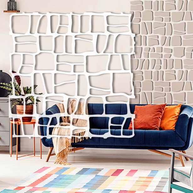 Трафарет для стін для штукатурки, фарбування декоративний багаторазовий, пластиковий Трафарет для стін (500х500), фото 1