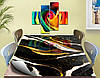 Покриття захист для столу м'яке скло з фотодруком Чорний мармур із золотом 60 х 100 см (12 мм), фото 6