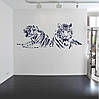Трафарет для фарбування малюнку на стіні Тигри одноразовий із самоклеючої плівки 95 х 260 см, фото 5