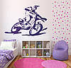 Трафарет для фарбування малюнку на стіні Мотоциклист одноразовий із самоклеючої плівки 95 х 135 см, фото 6