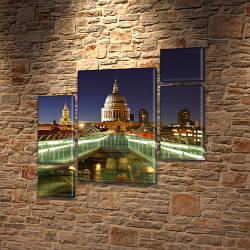 Модульна картина Білий дім на Полотні, 120x130 см, (60x30-2/25х30-2/95x65)