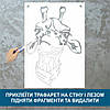 Трафарет для фарбування малюнку на стіні Жирафа одноразовий із самоклеючої плівки 170 х 115 см, фото 3