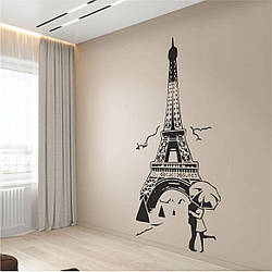 Трафарет для фарбування малюнку на стіні Ейфелева вежа одноразовий із самоклеючої плівки 210 х 95 см