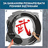 Трафарет для фарбування малюнку на стіні Ієрогліф одноразовий із самоклеючої плівки 95 х 95 см, фото 5