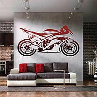 Трафарет для покраски рисунка на стене Мотоцикл одноразовый из самоклеящейся пленки 95 х 190 см
