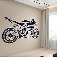 Трафарет для покраски рисунка на стене Мотоцикл одноразовый из самоклеящейся пленки 115 х 230 см
