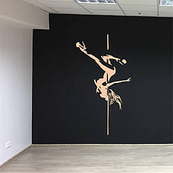 Трафарет для фарбування малюнку на стіні Дівчина на пілоні одноразовий із самоклеючої плівки 180 х 95 см