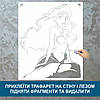 Трафарет для фарбування малюнку на стіні Русалонька одноразовий з самоклеючої плівки 115 х 95 см, фото 3