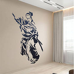 Трафарет для фарбування малюнку на стіні Самурай-4 одноразовий з самоклеючої плівки 150 х 95 см