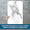 Трафарет для фарбування малюнку на стіні Самурай-4 одноразовий з самоклеючої плівки 150 х 95 см, фото 4