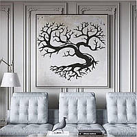 Трафарет для покраски рисунка на стене Дерево-сердце одноразовый из самоклеящей пленки 115 х 130 см