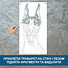Трафарет для фарбування малюнку на стіні Доберман одноразовий з самоклеючої плівки 235 х 115 см, фото 3