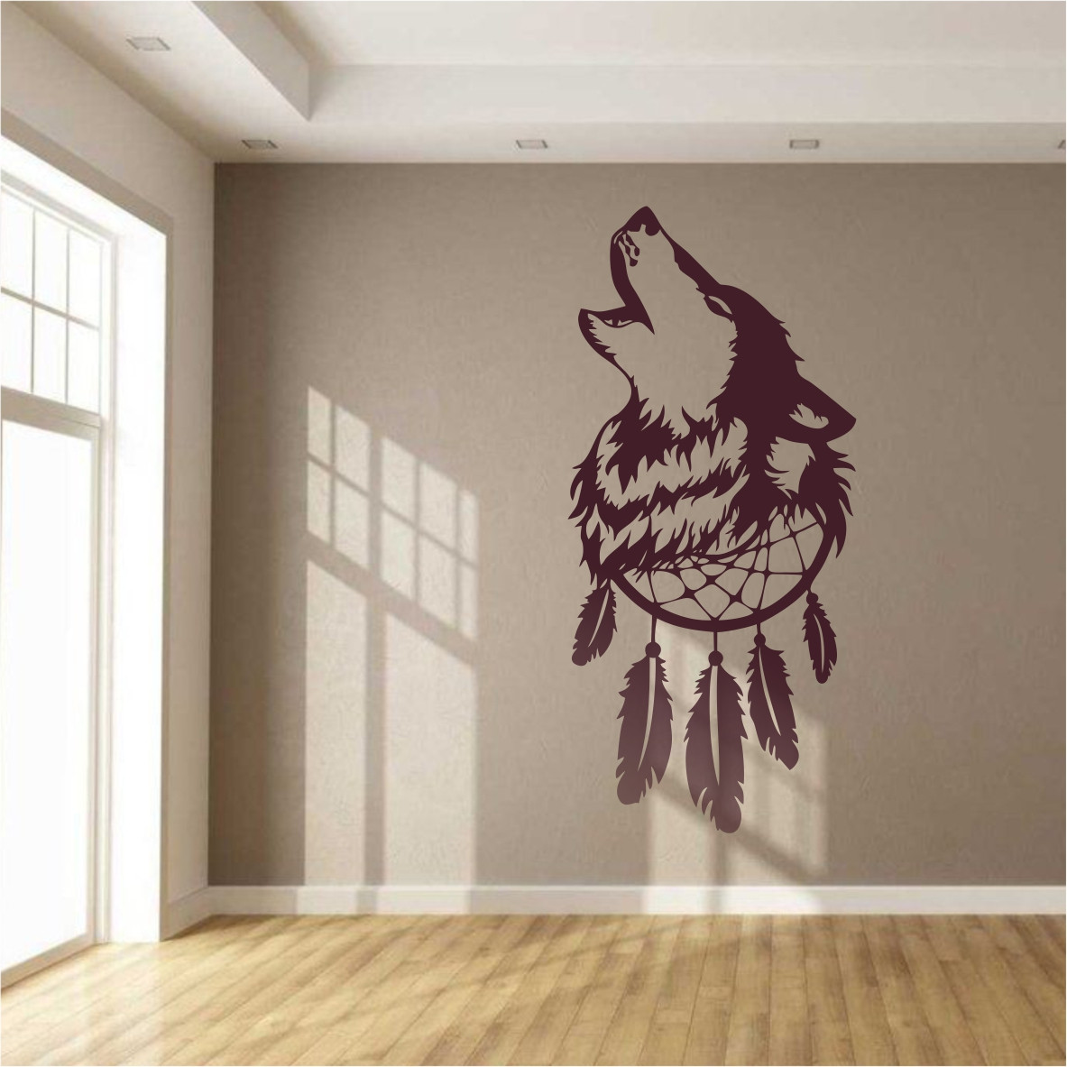 Трафарет для фарбування малюнку на стіні Вовк одноразовий із самоклеючої плівки 250 х 115 см, фото 1