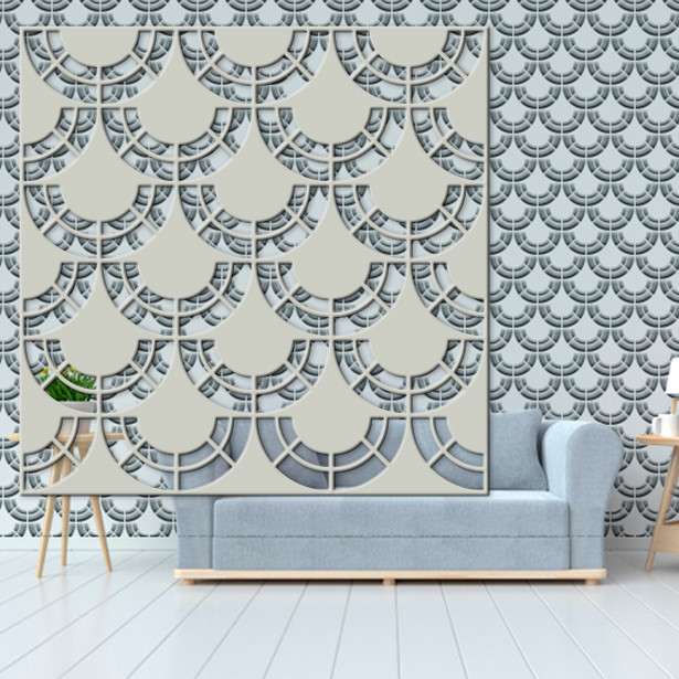 Трафарет для стін товстий 3 мм для створення рельєфу, пластиковий  Трафарет для стін (500х500), фото 1