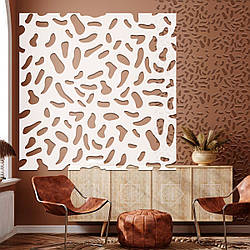 Трафарет для стін під тигра, безшовний, багаторазовий для декорування штукатуркою (500х500)