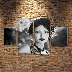 Модульна картина Дівчина з минулого на Полотні, 80x130 см, (40x30-2/80х30-2)
