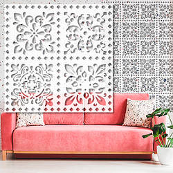 Трафарет для стін для штукатурки, фарбування декоративний багаторазовий, пластиковий Трафарет для стін (510х510)