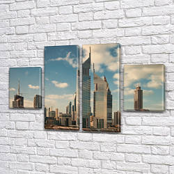 Модульна картина Вершини хмарочосів на Полотні, 80x130 см, (40x30-2/80х30-2)