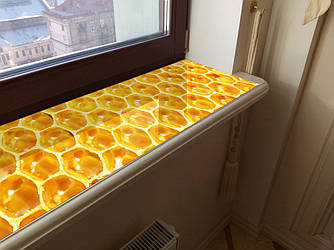 Покриття захист для підвіконня, м’яке скло з фотодруком 35х100 см ПО-pol_mw035