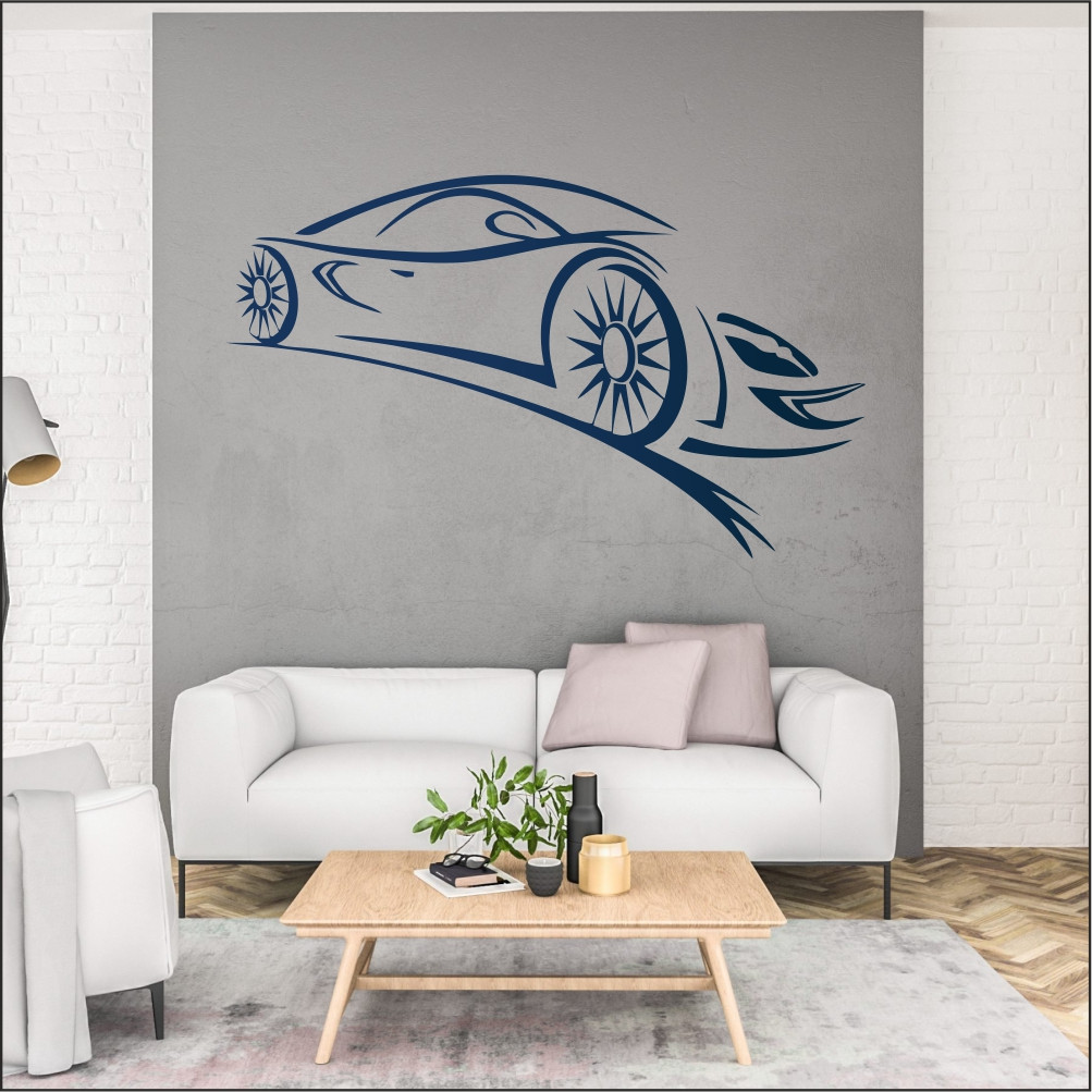 Трафарет для фарбування малюнку на стіні автомобіль одноразовий з самоклеющей плівки в двох розмірах 116 х 193 см, фото 1