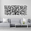 Панно декор картина 3D на стіну дерев'яне стильне Дерево 60 х 138 см чорне, фото 2