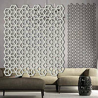 Трафарет для стін товстий 3 мм для штукатурки декоративний багаторазовий, 3D куби (690х590)