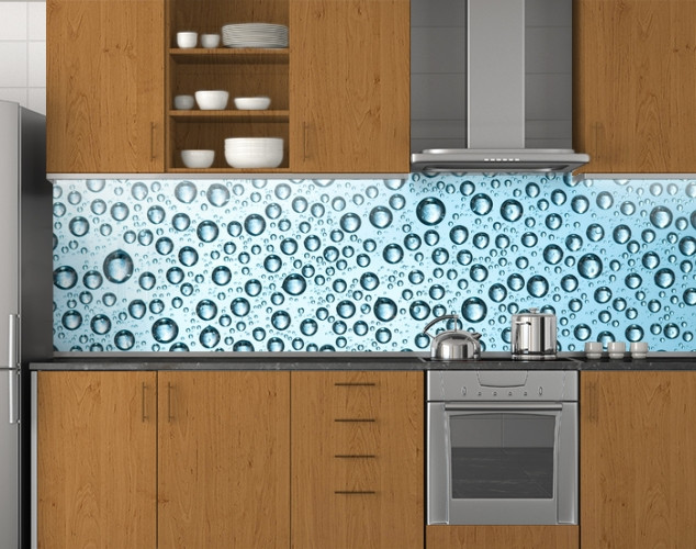 Стінова панель кухонна ПЕТ із краплями дощу 62 х 205 см, 1,2 мм