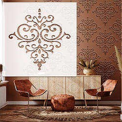 Трафарет для стін тонкий 1 мм для декоративної штукатурки і фарбування вензелі (600х600)