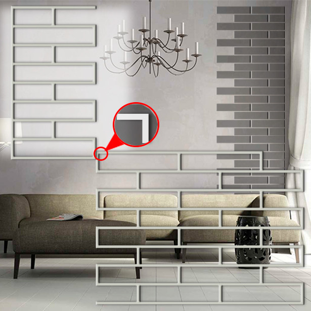 Комплект Трафарет для стінів стартовий+основний товстий 5 мм для штукатурки багаторазовий, з імітацією декоративної кладки, фото 1