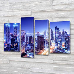 Модульні картини в спальню на Полотні, 90x130 см, (65x35-2/90х25/75x25)