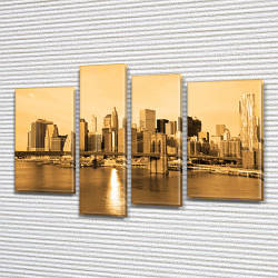 Модульні картини в спальню на Полотні, 90x130 см, (65x35-2/90х25/75x25)