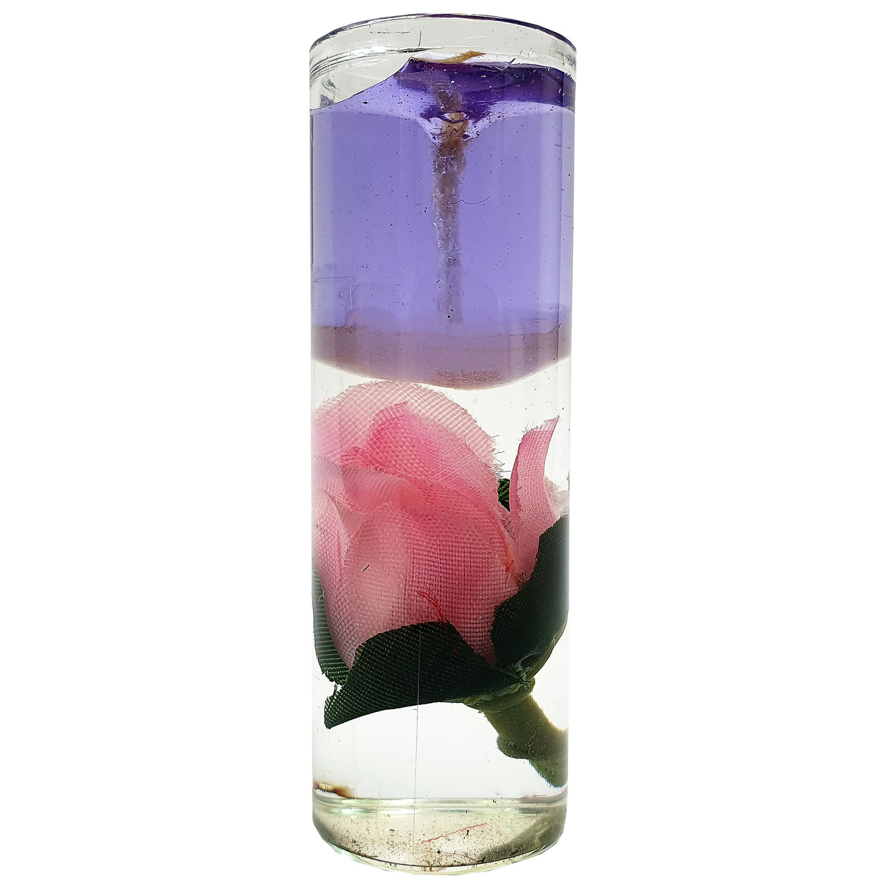 Свеча гелевая в колбе с розовой розой - фото 1 - id-p2023268989