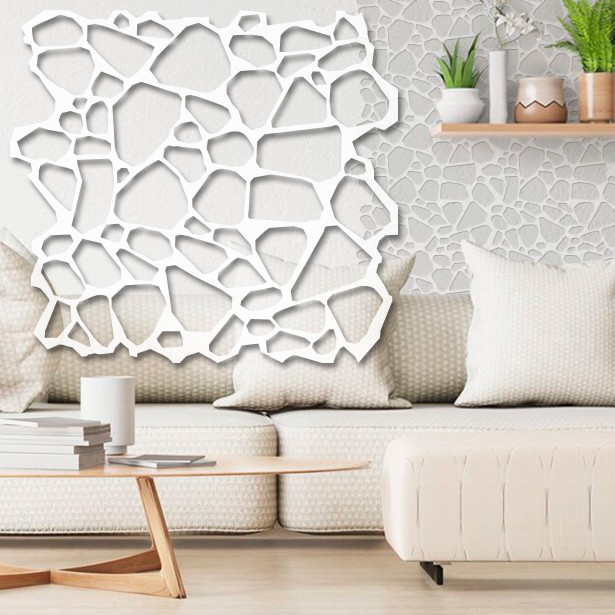 Трафарет для стін тонкий 1 мм для штукатурки, фарбування багаторазовий під дикий камінь (527х579), фото 1