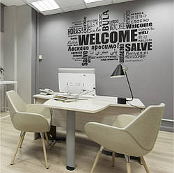 Трафарет для фарбування малюнку на стіні текстовий одноразовий з самоклеючої плівки 82 х 116 см