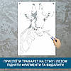 Трафарет для фарбування малюнку на стіні Жирафа-2 одноразовий із самоклеючої плівки 150 х 95 см, фото 3