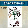 Трафарет для фарбування малюнку на стіні дерево одноразовий з самоклеючої плівки 95 х 162 см, фото 6