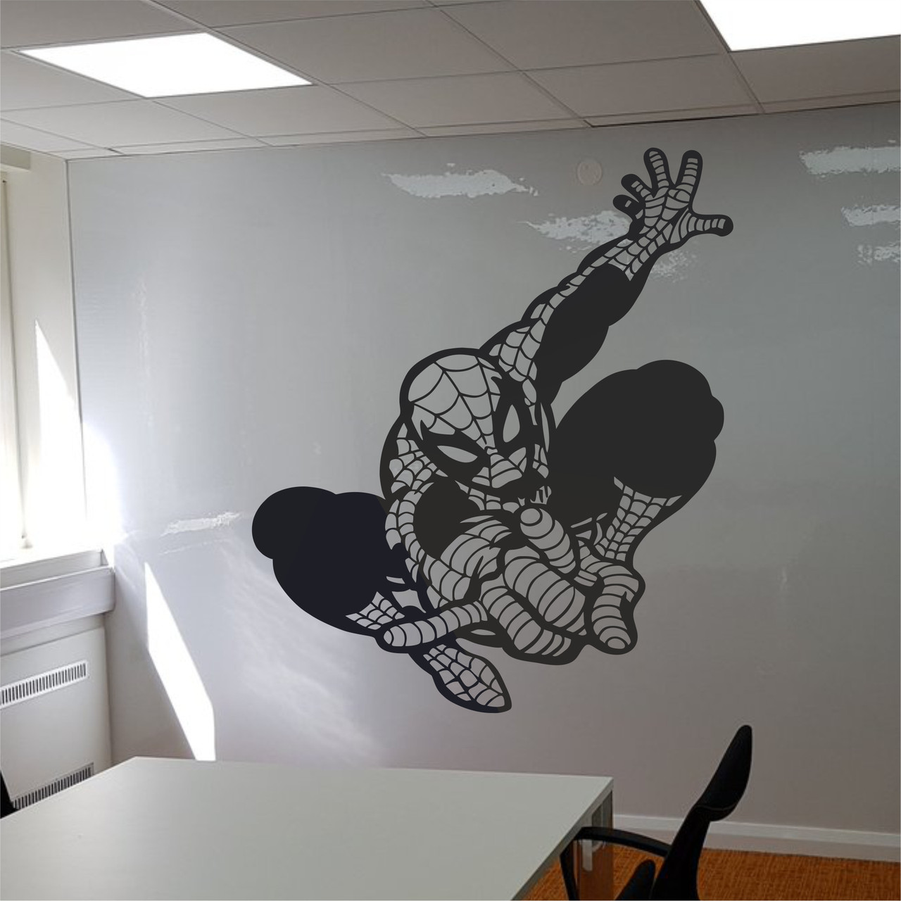 Трафарет для фарбування малюнку на стіні Спайдермен одноразовий з самоклеючої плівки 130 х 150 см, фото 1