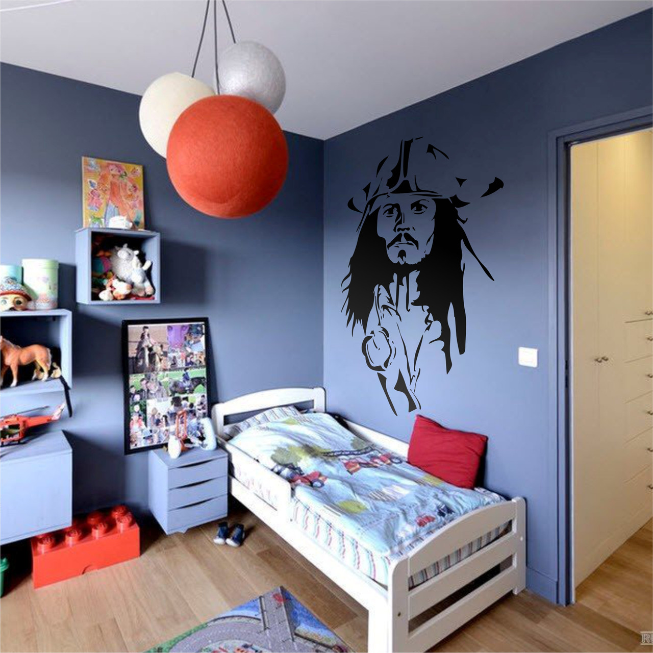 Трафарет для фарбування малюнку на стіні Джек Горобець одноразовий з самоклеющей плівки 95 х 162 см, фото 1