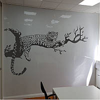 Трафарет для покраски рисунка на стене Леопард одноразовый из самоклеящейся пленки 116 х 164 см