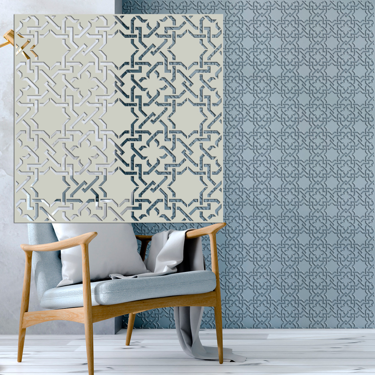 Трафарет для стін товстий 5 мм для створення об'ємних малюнків на стінах (610х610), фото 1