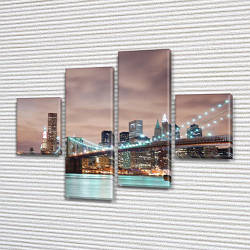 Картина модульна Міст Манхеттена на ПВХ тканини, 85x110 см, (35x25-2/75х25-2)