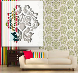 Трафарет для стін декоративний багаторазовий з вензелями (600х550)