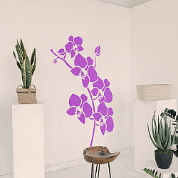 Трафарет для фарбування малюнку на стіні квіти орхідеї одноразовий самоклеючий