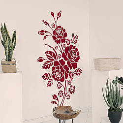 Трафарет для фарбування малюнку на стіні квіти троянди 165 х 95 см одноразовий самоклеючий