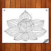 Трафарет для фарбування малюнку на стіні квітка лотоса 116 х 160 см одноразовий самоклеючий, фото 4