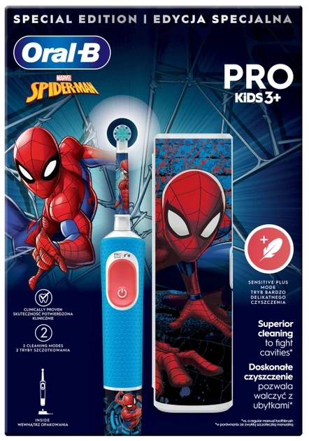 Електрична зубна щітка Oral-b Braun Pro D103 Kids Spiderman + Футляр