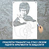 Трафарет для фарбування малюнку на стіні Брюс Лі одноразовий з самоклеючої плівки 150 х 95 см, фото 3