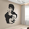Трафарет для фарбування малюнку на стіні Брюс Лі одноразовий з самоклеючої плівки 180 х 115 см, фото 6