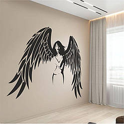Трафарет для фарбування малюнку на стіні Дівчина-ангел-4 одноразовий з самоклеючої плівки 95 х 120 см